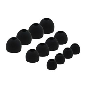 alxcd ear gel for lg tone active+ hbs-a100 stereo headset, s/m/l 3 sizes 6 pairs soft silicone replacement earbud tip, fit for lg hbsa100 hbs-a100 lg tone active+ [6 pair](black)