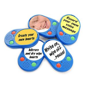 talking products, voice pad voice recorders, communication sound buttons for kids, 40 seconds recording, pack of 5. sensory learning resource for practising phonics and speaking & listening activities