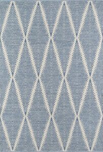 erin gates by momeni river beacon denim hand woven indoor outdoor area rug, 7'6" x 9'6" size mat for living room, bedroom, dining room, nursery, hallways, and home office