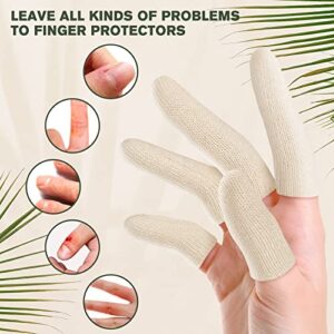 Evridwear 20PCS Premium Cotton Comfort Cushion Finger Toe Thumb Cot Sleeves Protect Fingertips Hand Eczema Skin Cracking Calluses Wicks Moisture Jewelry Clean Smudges (Short Length)