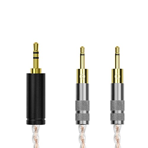 GEEKRIA Apollo 16 Cores Copper Silver Braid Upgrade Audio Cable Compatible with Sennheiser HD700. 3. 5mm (1/8") to 6 35mm (1/4") Replacement Headphones Cord for Hi-Resolution (4.2 ft / 1.3 m)