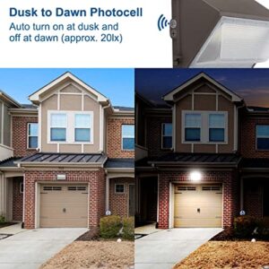 DAKASON (2 Pack) LED Wall Pack 60W with Dusk-to-Dawn Photocell, Replaces 150-250 HPS/MH, 5000K Cool White 7200lm 100-277Vac, Commercial Grade IP65 Waterproof Outdoor Lighting Fixture,ETL Listed