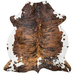 HIDES BAZAAR Brown Brindle Cowhide Rug, Premium Quality Natural Leather Hide, Area Rug (6x7ft)