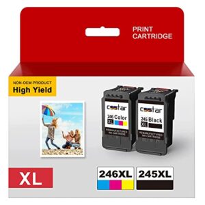 csstar remanufactured 245xl 246xl ink cartridges replacement for canon 245 246 pg-245xl cl-246xl for pixma mx492 mx490 mx492 mg2522 mg2520 mg2922 ip2820 mg2920 mg2420 printer (1 black,1 tri-color)