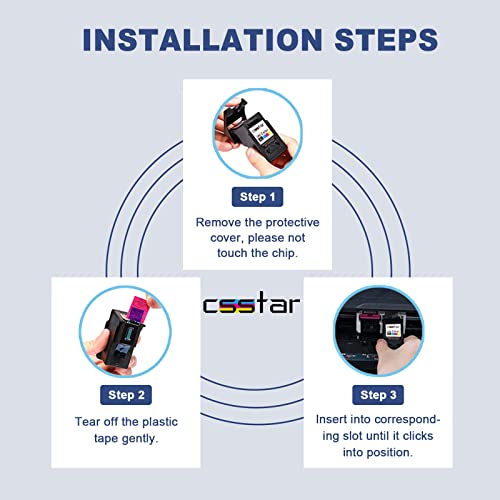 CSSTAR Remanufactured 245XL 246XL Ink Cartridges Replacement for Canon 245 246 PG-245XL CL-246XL for PIXMA MX492 MX490 MX492 MG2522 MG2520 MG2922 IP2820 MG2920 MG2420 Printer (1 Black,1 Tri-Color)