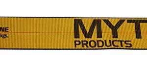 Mytee Products Kinedyne Winch Straps 4" x 30' Gold Heavy Duty Tie Down w/Flat Hooks WLL# 5400 lbs | 4 Inch Cargo Control for Flatbed Truck Utility Trailer (10 Pack)