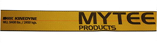 Mytee Products Kinedyne Winch Straps 4" x 30' Gold Heavy Duty Tie Down w/Flat Hooks WLL# 5400 lbs | 4 Inch Cargo Control for Flatbed Truck Utility Trailer (10 Pack)