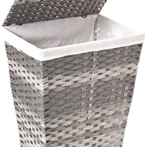 Whitmor Liner and Lid Laundry Hamper, Gray Wash