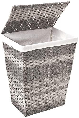 Whitmor Liner and Lid Laundry Hamper, Gray Wash