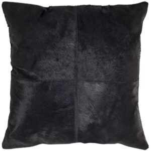 safavieh home collection carley black 20 x 20-inch cowhide pillow