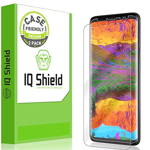 IQShield Screen Protector Compatible with Galaxy S9 Plus (2-Pack)(Case Friendly) Anti-Bubble Clear Film