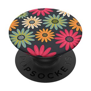 modern florals on grey pacj0194 popsockets popgrip: swappable grip for phones & tablets