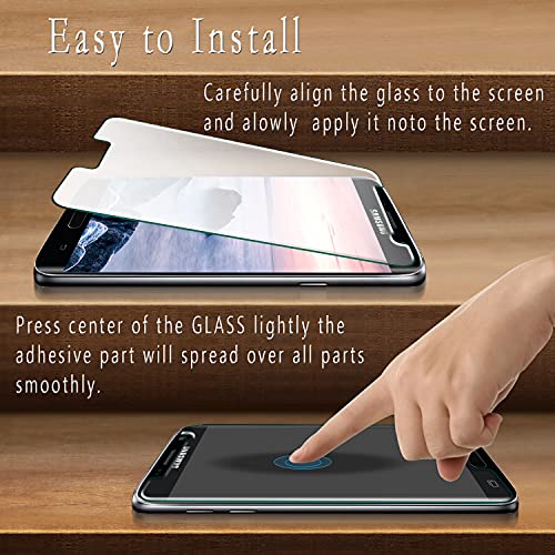 HPTech (2-Pack Galaxy S7 Screen Protector - Tempered Glass Film For Samsung Galaxy S7, Easy to Install, Bubble Free, 9H Hardness