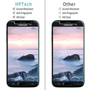 HPTech (2-Pack Galaxy S7 Screen Protector - Tempered Glass Film For Samsung Galaxy S7, Easy to Install, Bubble Free, 9H Hardness