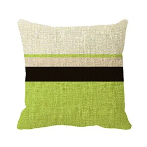 goodaily pillowcase modern lime green color block gray stripes white throw pillow cover for sofa or bedroom