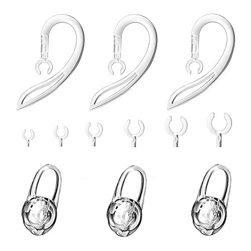 GOOLOOK Replacement Ear Hooks for Bluetooth Earbuds,Silicone Flexible Ear Piece Clamp Replacement Ear Loop Clips, Fit for JBL Live Pro,JBL 200,New Bee, Plantronics, and Other Brands