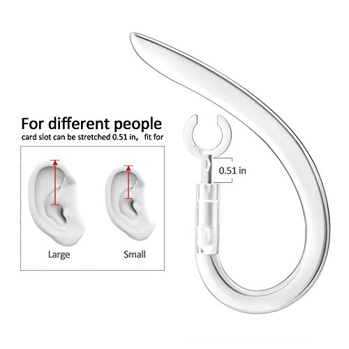 GOOLOOK Replacement Ear Hooks for Bluetooth Earbuds,Silicone Flexible Ear Piece Clamp Replacement Ear Loop Clips, Fit for JBL Live Pro,JBL 200,New Bee, Plantronics, and Other Brands