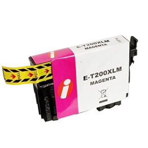 INK4WORK 4 Pack 200XL Magenta Remanufactured Ink Cartridge Replacement for Epson T200XL T200 XL Expression XP-410 XP-400 XP-310 XP-200, Workforce WF-2520 WF-2530 WF-2540 (Magenta, 4-Pack)