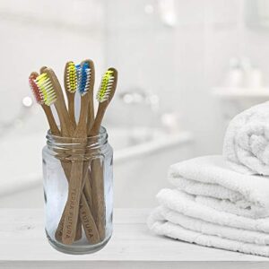 Terra Futura Bamboo Toothbrush 4 Pack, Ergonomic Toothbrush. Eco Friendly, Biodegradable & Environmentally Sustainable, BPA Free Bristles, Eco Compostable Toothbrush