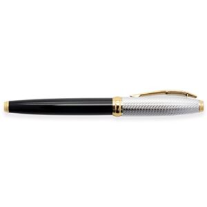 LACHIEVA LUX Elegant Metal Rollerball Pen with Germany Schneider TOP 850 Refill, Nice Pen Gift for Man (Black/Gold Color)