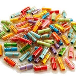 mollensiuer 100Pcs Lovely Mini Pill Shaped Message Bottles Capsule Letter Friendship Wishing Bottles for Wedding Decoration, Party Favors