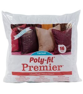 fairfield poly-fil premier pillow, 16" x 16", white