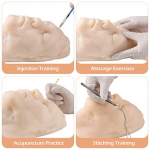 Injection Training Mannequin Face Model Head Model for Micro-Plastic Teaching, Practice Training to Medical Student, Doctor, Esthetician