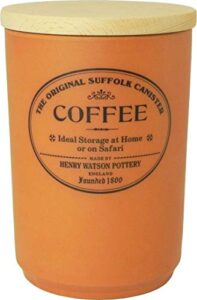 henry watson - airtight coffee canister - terracotta - made in england - 6.5 inches x 4.4 inches - the original suffolk collection