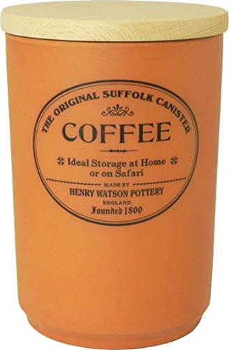 Henry Watson - Airtight Coffee Canister - Terracotta - Made in England - 6.5 inches x 4.4 inches - The Original Suffolk Collection