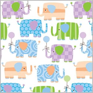 baby elephant gift wrap flat sheet 24" x 6'