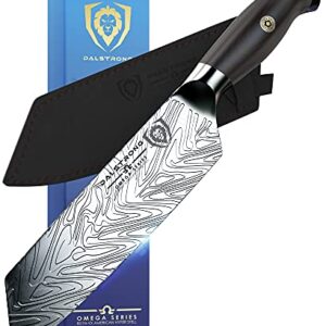 Dalstrong Santoku Knife - 7 inch - Omega Series - BD1N-V Hyper Steel Kitchen Knife - G10 Woven Fiberglass Handle - Razor Sharp Knife - Leather Sheath Included