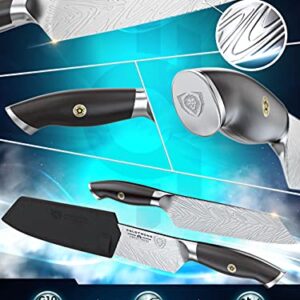 Dalstrong Santoku Knife - 7 inch - Omega Series - BD1N-V Hyper Steel Kitchen Knife - G10 Woven Fiberglass Handle - Razor Sharp Knife - Leather Sheath Included