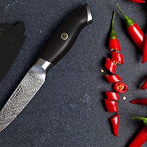 Dalstrong Paring Knife - 4 inch - Omega Series - BD1N-V Hyper Steel Kitchen Knife - G10 Woven Fiberglass Handle - Razor Sharp Knife - Leather Sheath Included