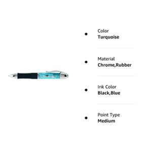 ITOYA Xenon Retractable Ballpoint Pen with Rubber Grip, 1.0mm Medium Point, Turquoise (XE-100TQ)