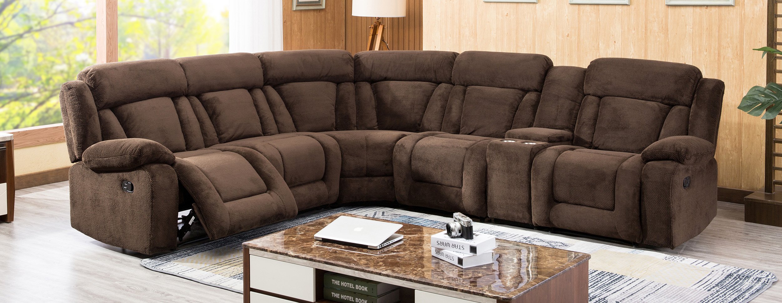 Milton Greens Stars Emerald Sectional Sofa, Dark