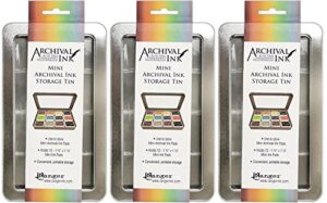 ranger mini archival ink storage tins - pack of 3 tins