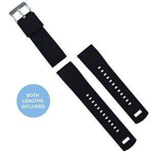 BARTON WATCH BANDS Quick Release Elite Silicone Watch Bands, Black Top/Aqua Blue Bottom, 20mm