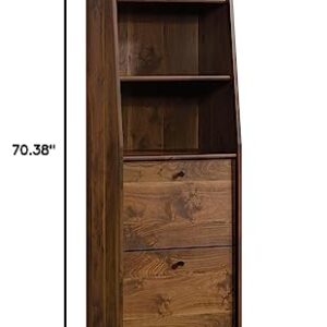 Sauder 2 tier Harvey Park Narrow Bookcase, Grand Walnut finish