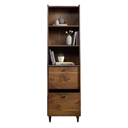 Sauder 2 tier Harvey Park Narrow Bookcase, Grand Walnut finish