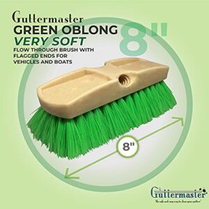 GUTTER MASTER Guttermaster GM-214NP-8 Green 8 Inch Oblong Very Soft Flow Through Brush for Vehicles and Boats