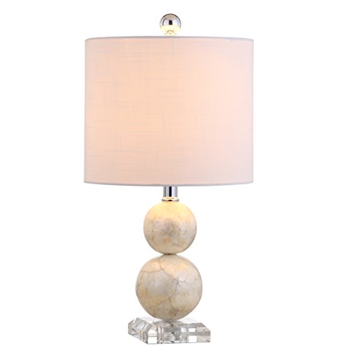 JONATHAN Y JYL1023A Bailey 19" Seashell LED Table Lamp, Coastal, Cottage, Transitional, Modern, Elegant, Office, Living Room, Family Room, Dining Room, Bedroom, Hallway, Foyer, Ivory