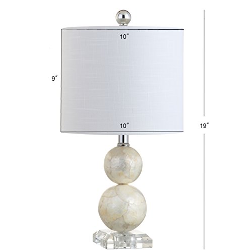 JONATHAN Y JYL1023A Bailey 19" Seashell LED Table Lamp, Coastal, Cottage, Transitional, Modern, Elegant, Office, Living Room, Family Room, Dining Room, Bedroom, Hallway, Foyer, Ivory