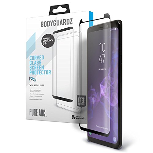 BodyGuardz - Pure Arc Glass Screen Protector for Galaxy S9+, Ultra-thin Tempered Glass Screen Protection for Samsung Galaxy S9+