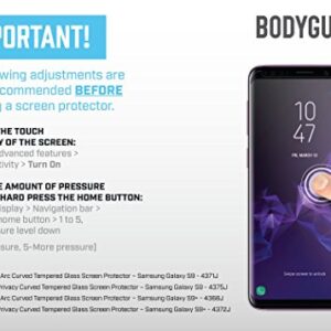 BodyGuardz - Pure Arc Glass Screen Protector for Galaxy S9+, Ultra-thin Tempered Glass Screen Protection for Samsung Galaxy S9+