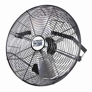 maxx air wall mount fan, commercial grade for patio, garage, shop, easy operation and powerful cfm (18" industrial wall mount)