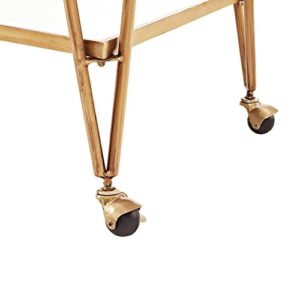 Linon Gina Mid-Century Bar Cart, Gold