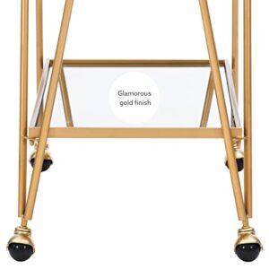 Linon Gina Mid-Century Bar Cart, Gold