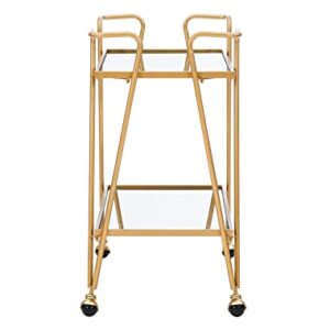 Linon Gina Mid-Century Bar Cart, Gold