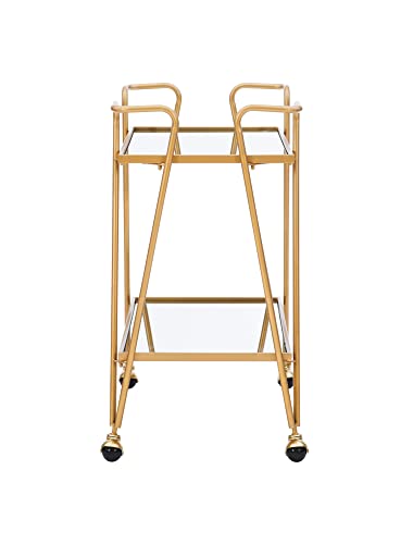 Linon Gina Mid-Century Bar Cart, Gold