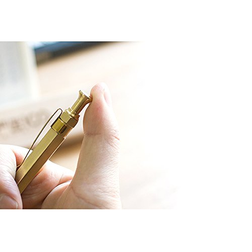 EKLOEN Six-Edge Solid Brass Pen, Sign Pen Ballpoint Pen with Clip